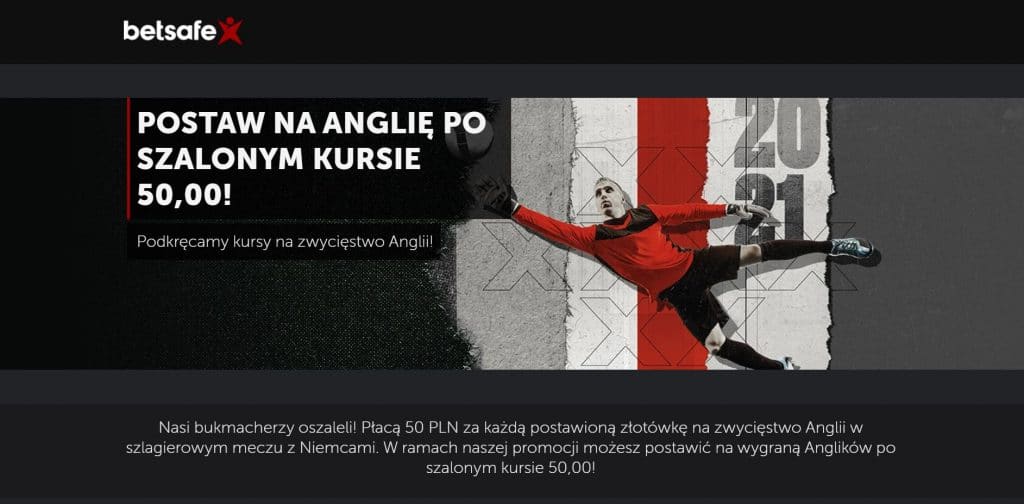 Szalony kurs na Anglię w zakładach sportowych Betsafe