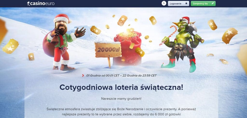 Świąteczna loteria kasynowa w CasinoEuro